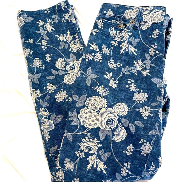 Lauren Ralph Lauren, LRL, Floral Modern Ankle Jeans, Women’s Size 4, Excellent! - Picture 1 of 7